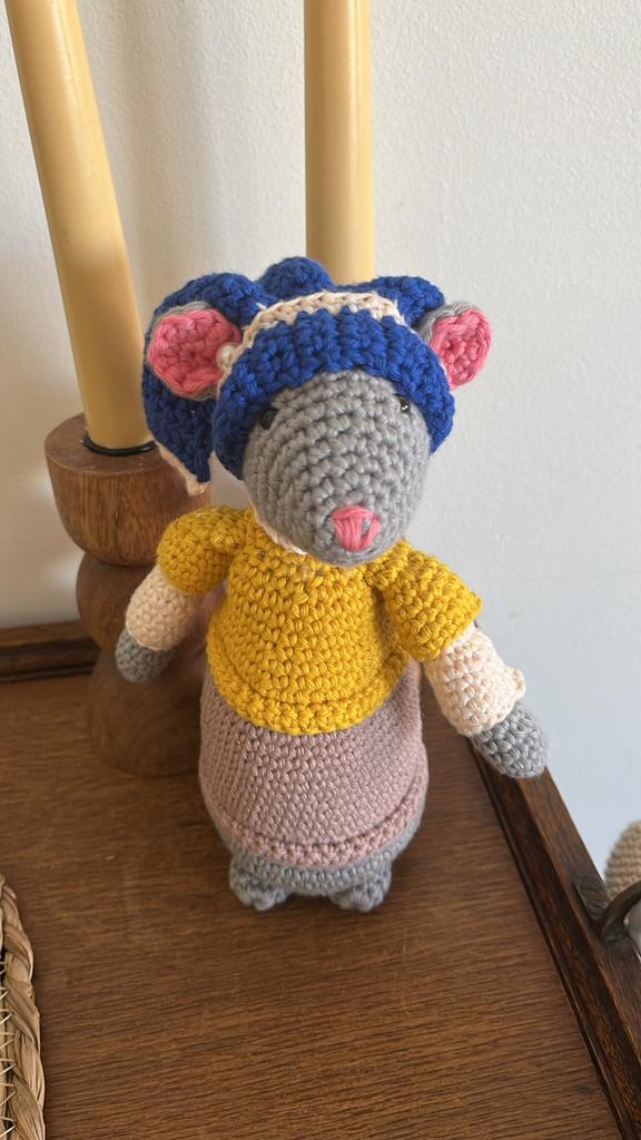 Muisje met de Parel - Handgemaakte knuffel/decoratie, Muis, Overige merken, Nieuw, Ophalen of Verzenden