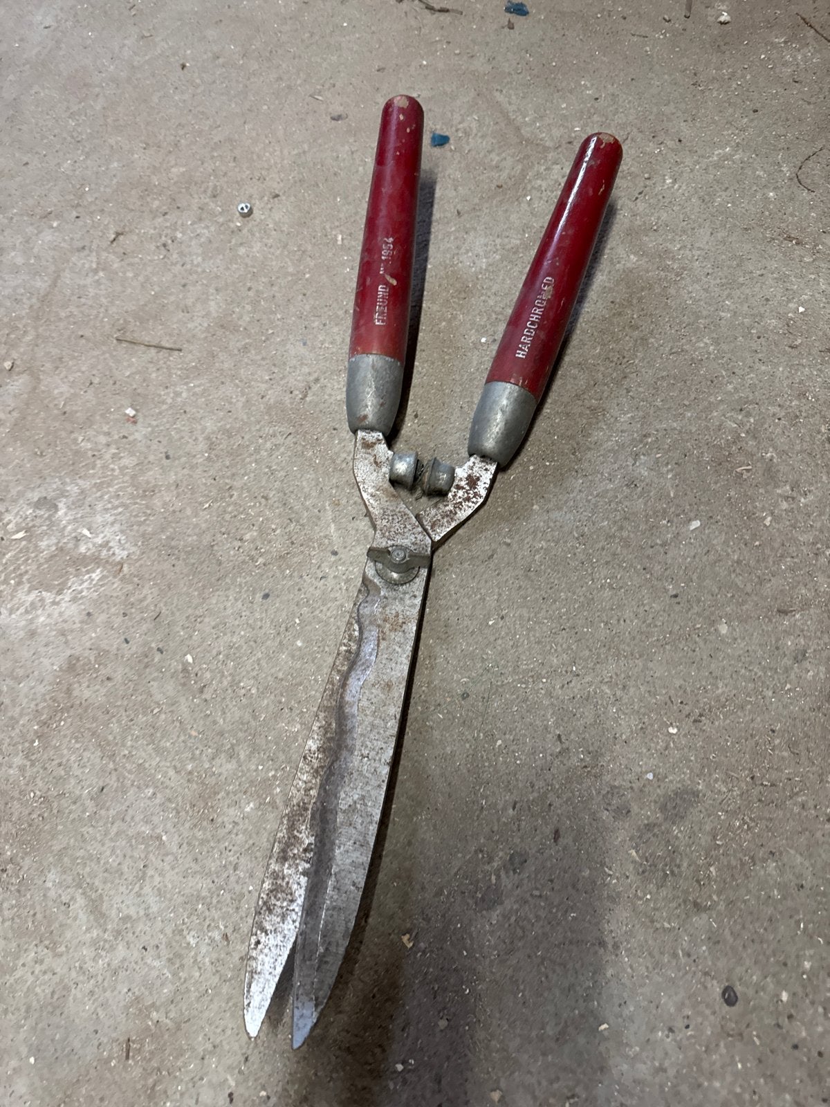 Heggenschaar met hardverchroomd blad 22 cm, Ophalen, Gebruikt, Handmatig