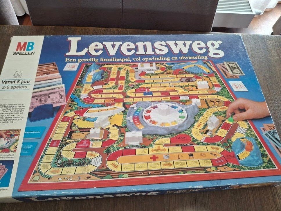 Levensweg bordspel - Compleet en in goede staat, Hobby en Vrije tijd, Drie of vier spelers, Ophalen of Verzenden, Gebruikt, MB Spellen