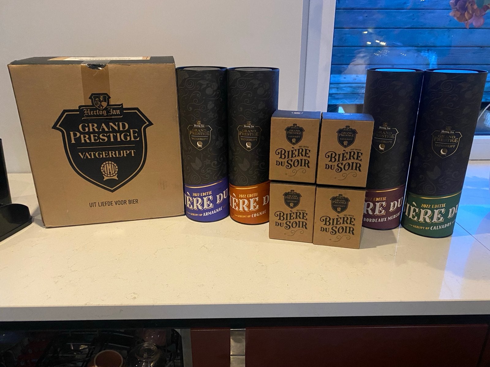 2 sets Hertog Jan Vatgerijpt 2022 biere du soir, Verzamelen, Biermerken, Ophalen, Nieuw, Overige typen, Hertog Jan