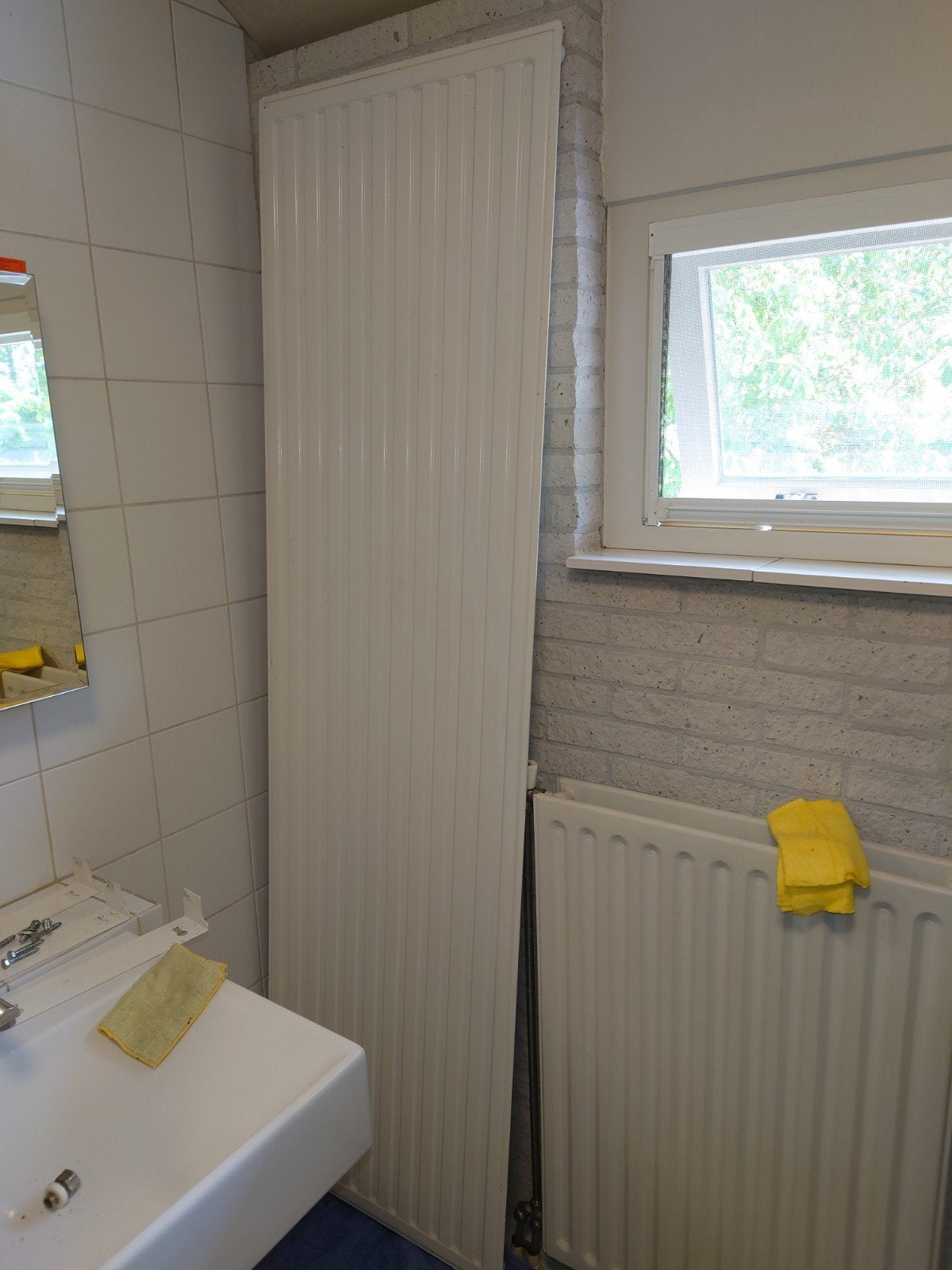 Verticale radiator voor badkamer of toilet, Doe-het-zelf en Verbouw, Verwarming en Radiatoren, Gebruikt, Radiator, Minder dan 60 cm