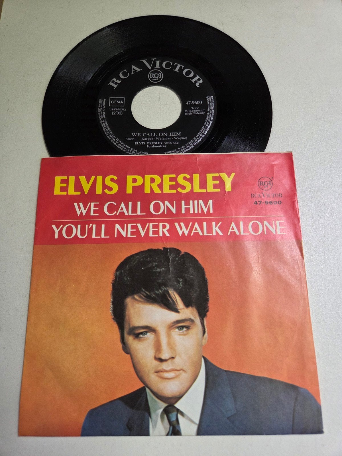 Elvis Presley - We Call On Him / You'll Never Walk Alone, Gebruikt, Fotohoes, 7 inch, Single
