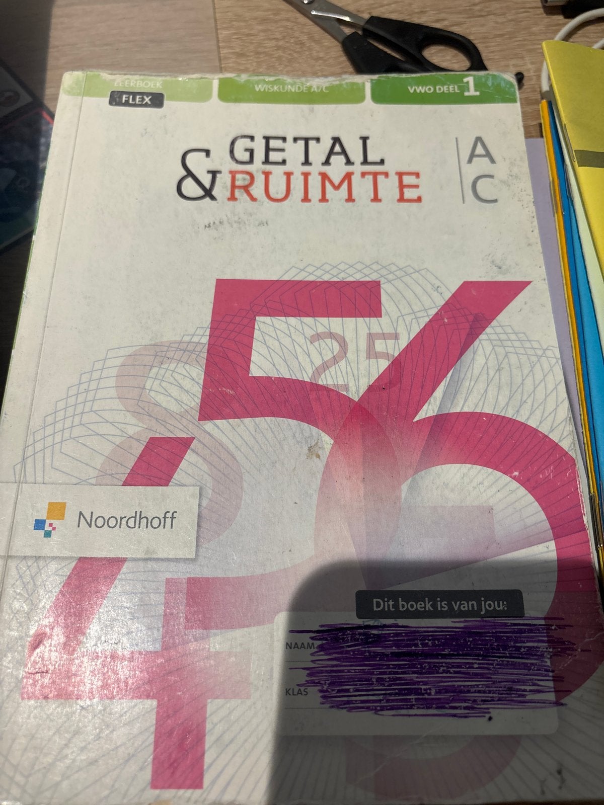 Getal & Ruimte Wiskunde A/C VWO deel 1 - Noordhoff, Ophalen of Verzenden, Gelezen, VWO, Wiskunde A