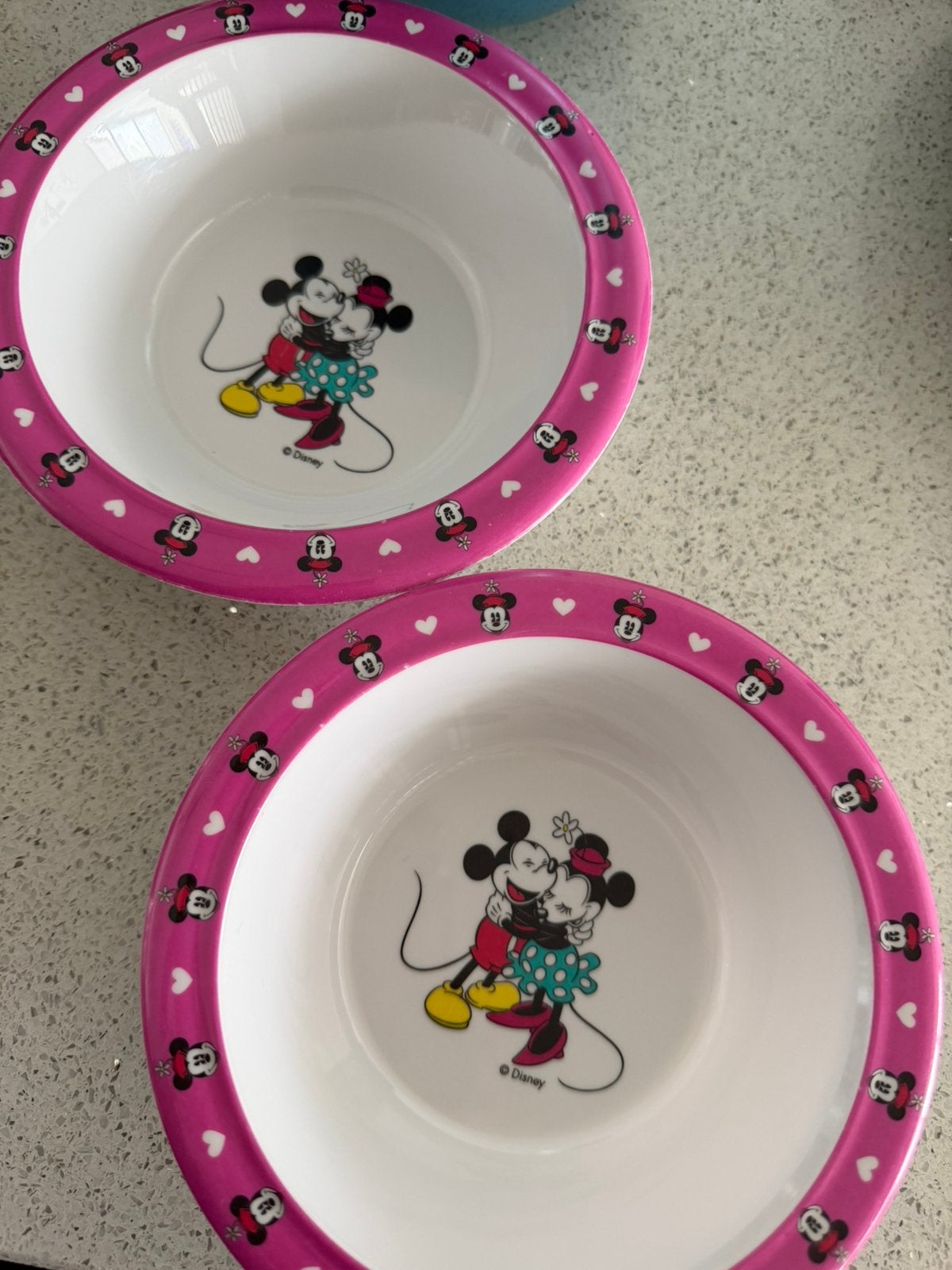 Twee Mini-Mickey mous melamine kommen, Huis en Inrichting, Ophalen of Verzenden, Zo goed als nieuw, Kunststof, Overige merken