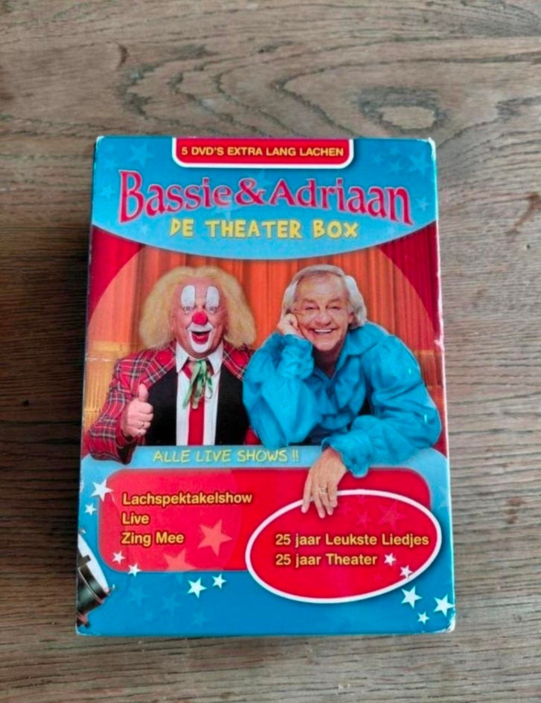 Bassie en Adriaan - Theater 5DVD Box., Alle leeftijden, Ophalen of Verzenden, Gebruikt, Komedie