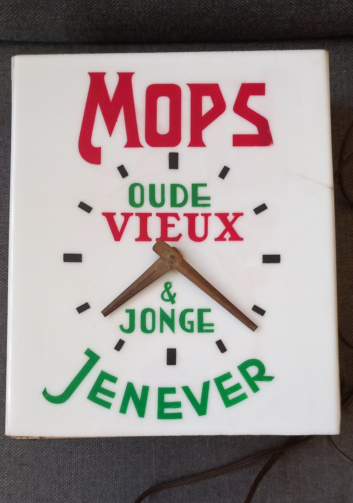 Klok Lichtbak(je) Mops Jenever Berckel Papegaai Delft, Ophalen of Verzenden, Gebruikt, Overige typen