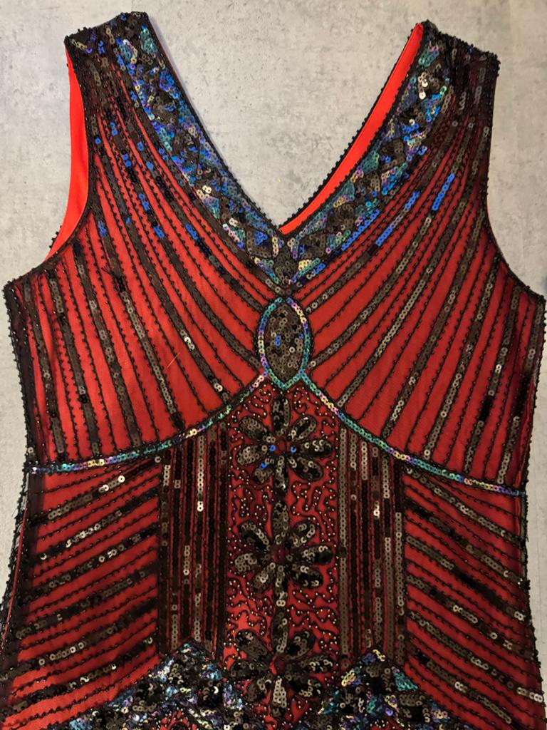 Jaren '20 Stijl Moulin Rouge jurk M met accessoires, Maat 38/40 (M), Ophalen of Verzenden, Zo goed als nieuw, Zonder mouw