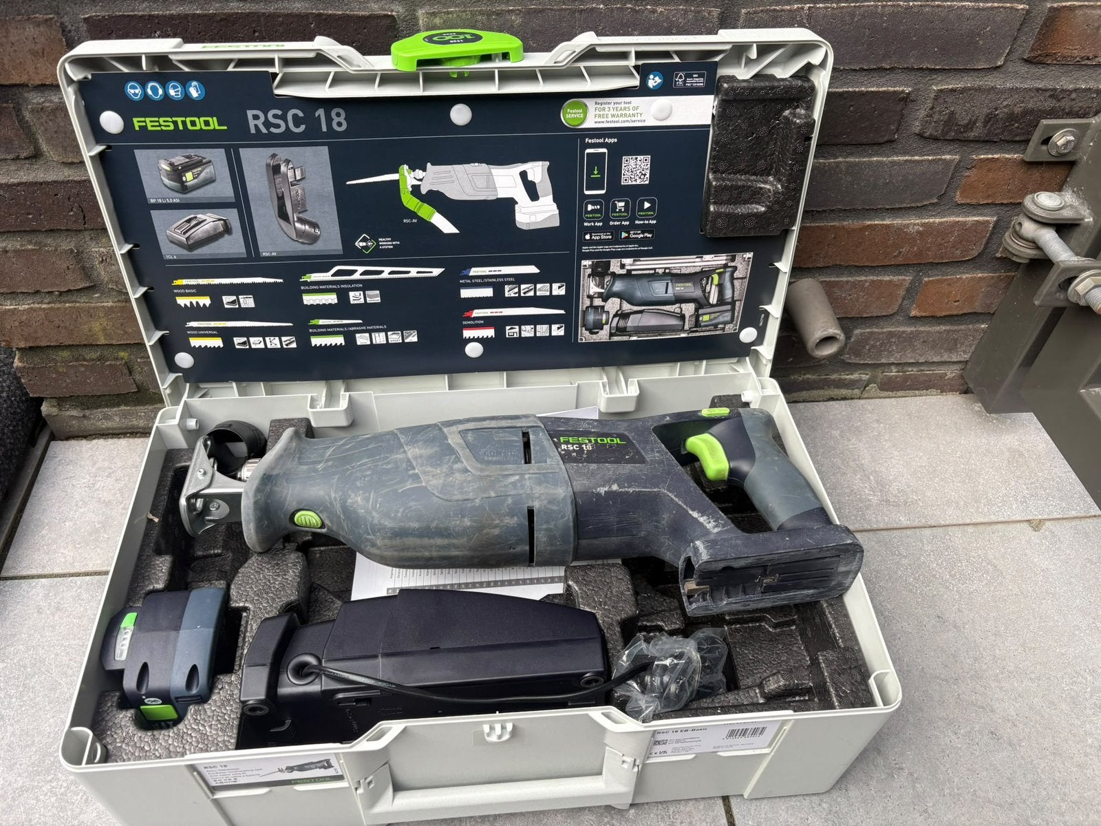 Festool RSC 18 Accu-reciprozaag Inclusief Accu en Systainer, 70 mm of meer, 600 tot 1200 watt, Ophalen of Verzenden, Zo goed als nieuw