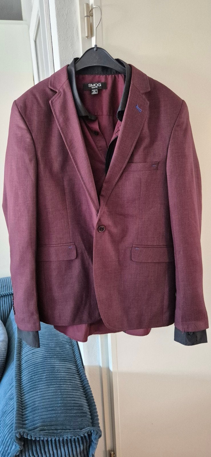 bordeaux rood Colbert jas 56  black fox met blouse XL Smog, Maat 56/58 (XL), Ophalen of Verzenden, Gedragen, Black Fox / Smog