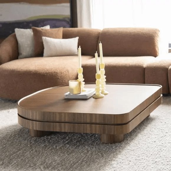 Eleonora salontafel Arcus, design, bruin, 122 cm, Nieuw, Ophalen of Verzenden, Overige vormen, 5 – 50