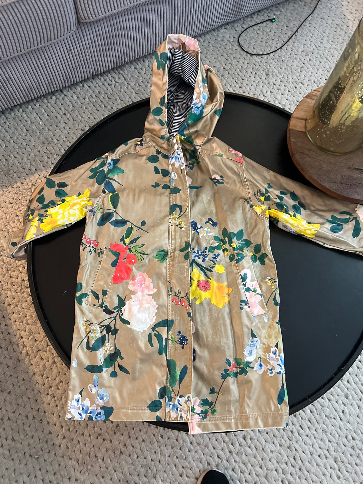 Petit Bateau regenjas bloemenprint maat 110, Kinderen en Baby's, Ophalen of Verzenden, Gebruikt, Meisje