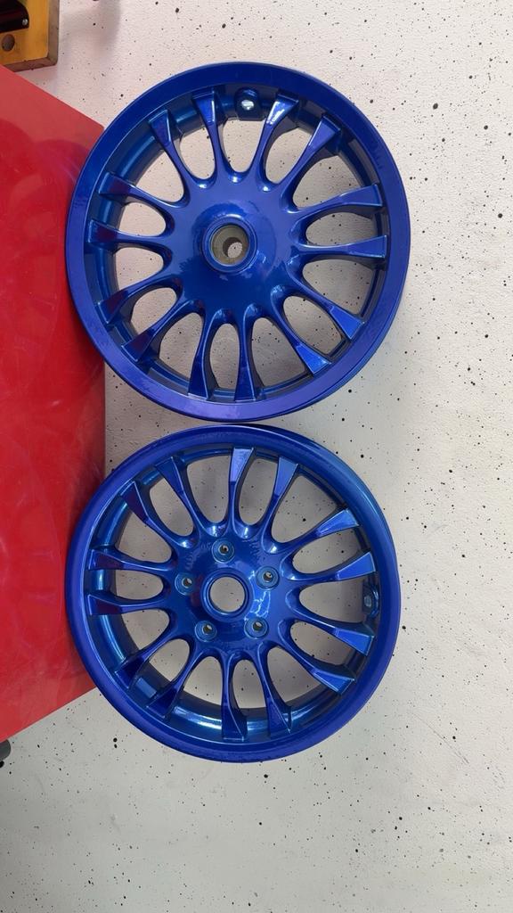 10 inch Candyblauw gepoedercoate achtervelg, Ophalen of Verzenden, Zo goed als nieuw, Overige typen, Overige merken