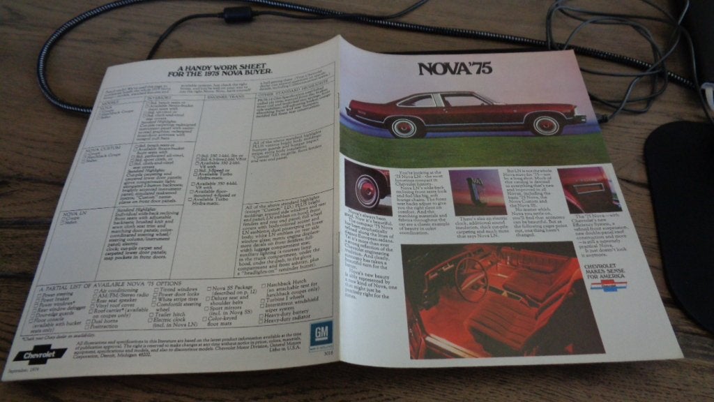 USA Folder CHEVROLET NOVA    1975, Verzenden, Nieuw, Chevrolet