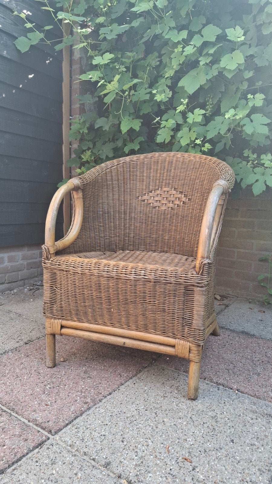Rotan landelijke stoel - netjes gebruikt, Gebruikt, Bruin, Riet of Rotan, Ophalen of Verzenden