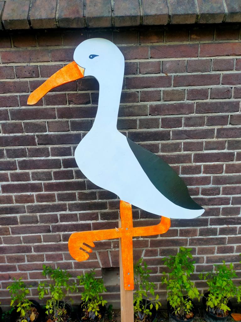Geboortebord Ooievaar - Houten Decoratie voor Geboorte, Kinderen en Baby's, Kraamcadeaus en Geboorteborden, Ophalen of Verzenden