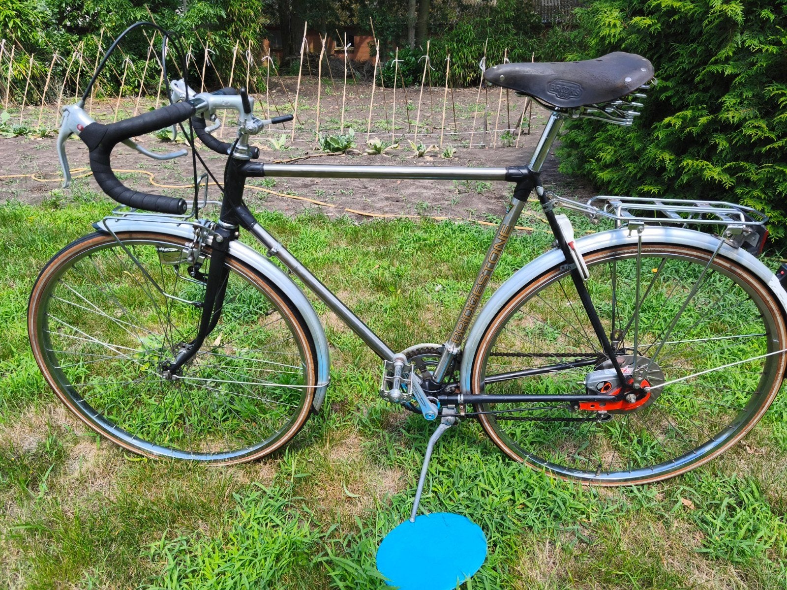 Retro Bridgestone Koersfiets 27" RVS, Fietsen en Brommers, Fietsen | Racefietsen, Overige merken, Minder dan 10 versnellingen