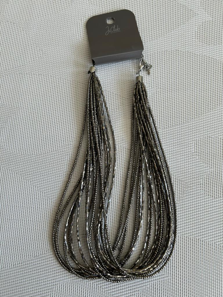 J.Club Ketting met meerdere strengen en kralen, Sieraden, Tassen en Uiterlijk, Kettingen, Ophalen of Verzenden, Nieuw, Grijs, Overige materialen