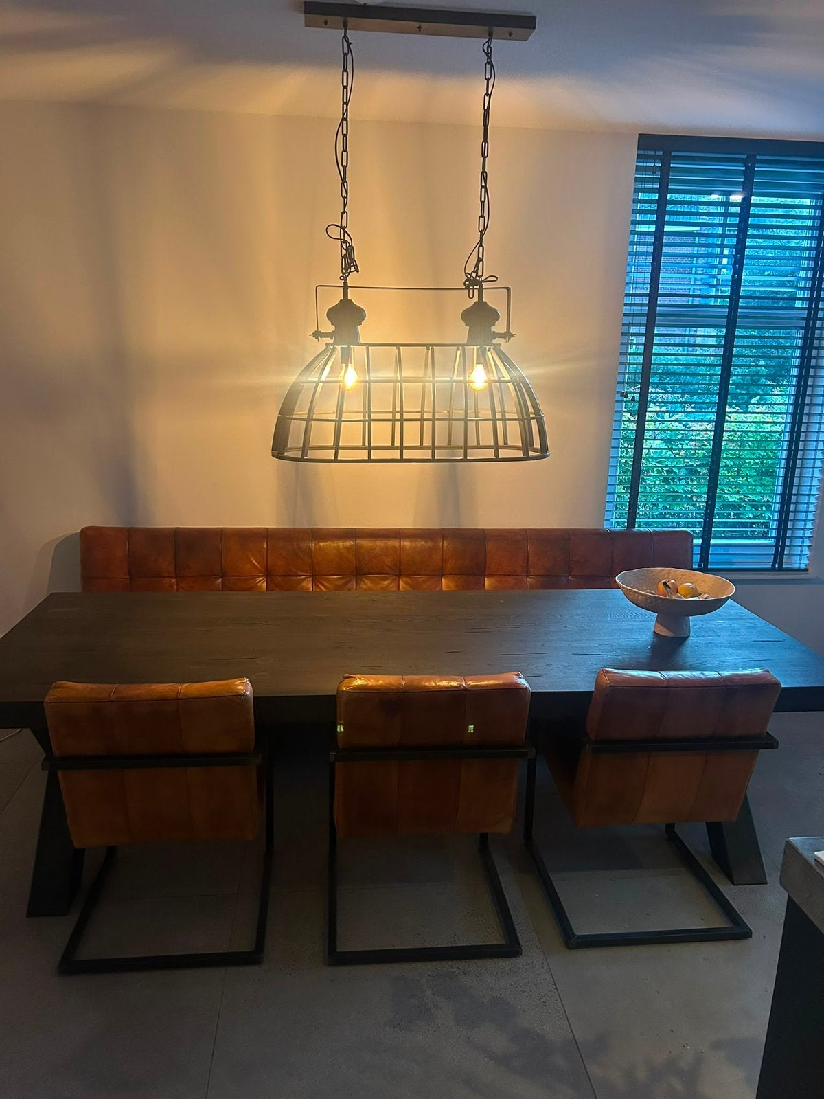 Stoere industriële eethoek te koop, Ophalen, 200 cm of meer, 50 tot 100 cm, Zo goed als nieuw