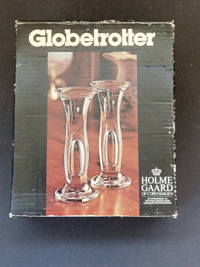 2x vintage "Geneverglas, Globetrotter, Holmegaard", Huis en Inrichting, Ophalen of Verzenden, Zo goed als nieuw, Overige stijlen