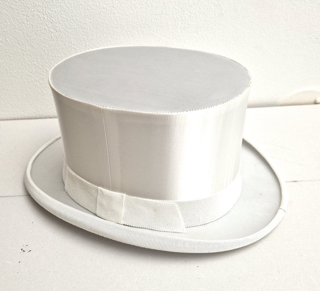 hoed chapeau claque of klaphoed in wit maat 58, Ophalen of Verzenden, Nieuw, 58 of 59 cm (L, 7¼ of ⅜ inch), Hoed