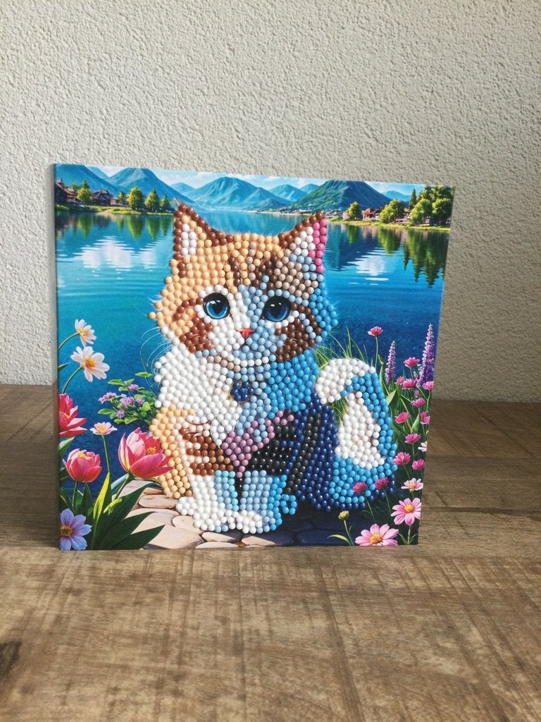 Diamond painting poesjes wens kaart, Ophalen of Verzenden, Zo goed als nieuw, Dieren