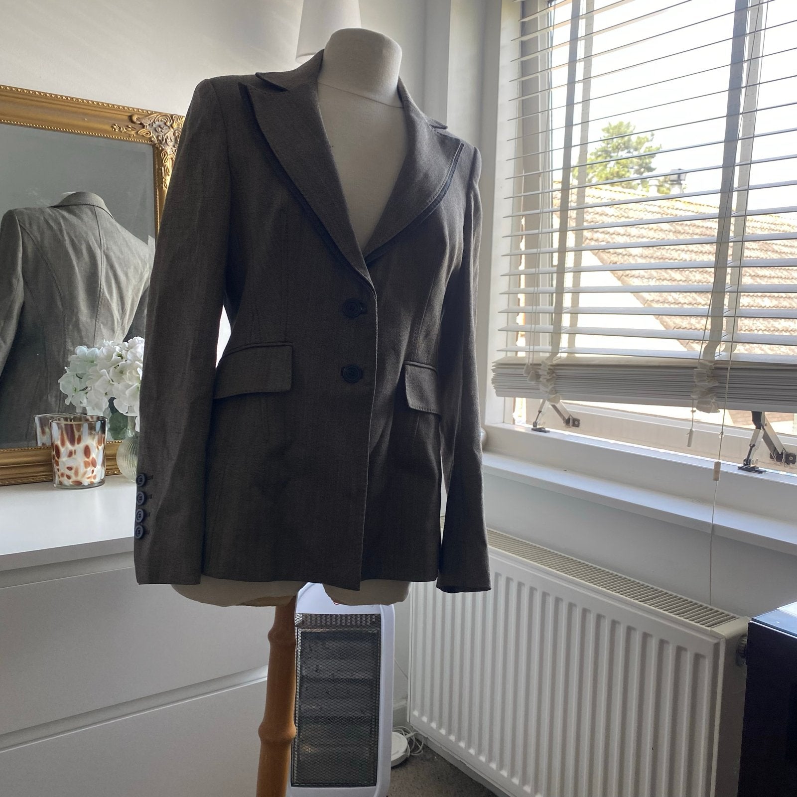 Karen Millen getailleerde blazer - Maat 42, Bruin, Maat 42/44 (L), Ophalen of Verzenden, Zo goed als nieuw