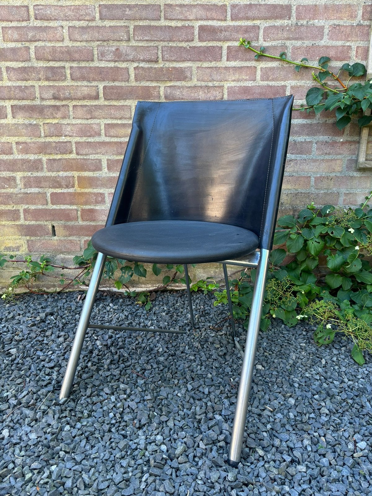 Gabriel Taixido Fauteuil Zwart Leder, Jaren 80, Huis en Inrichting, Ophalen, Gebruikt, 75 tot 100 cm, Leer