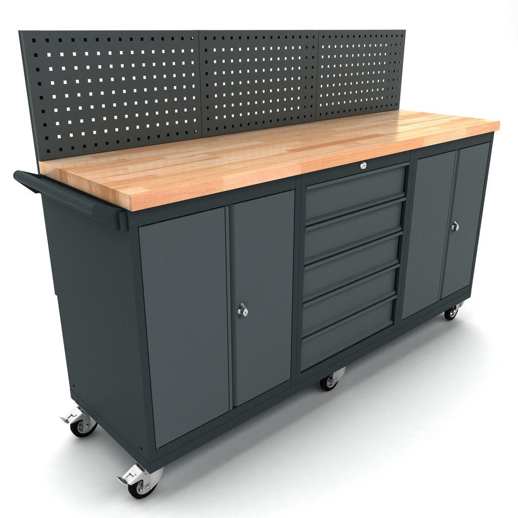 Verrijdbare werkbank 2x 2 deuren 5 laden kast / Nieuw, Auto diversen, Autogereedschap, Nieuw, Ophalen