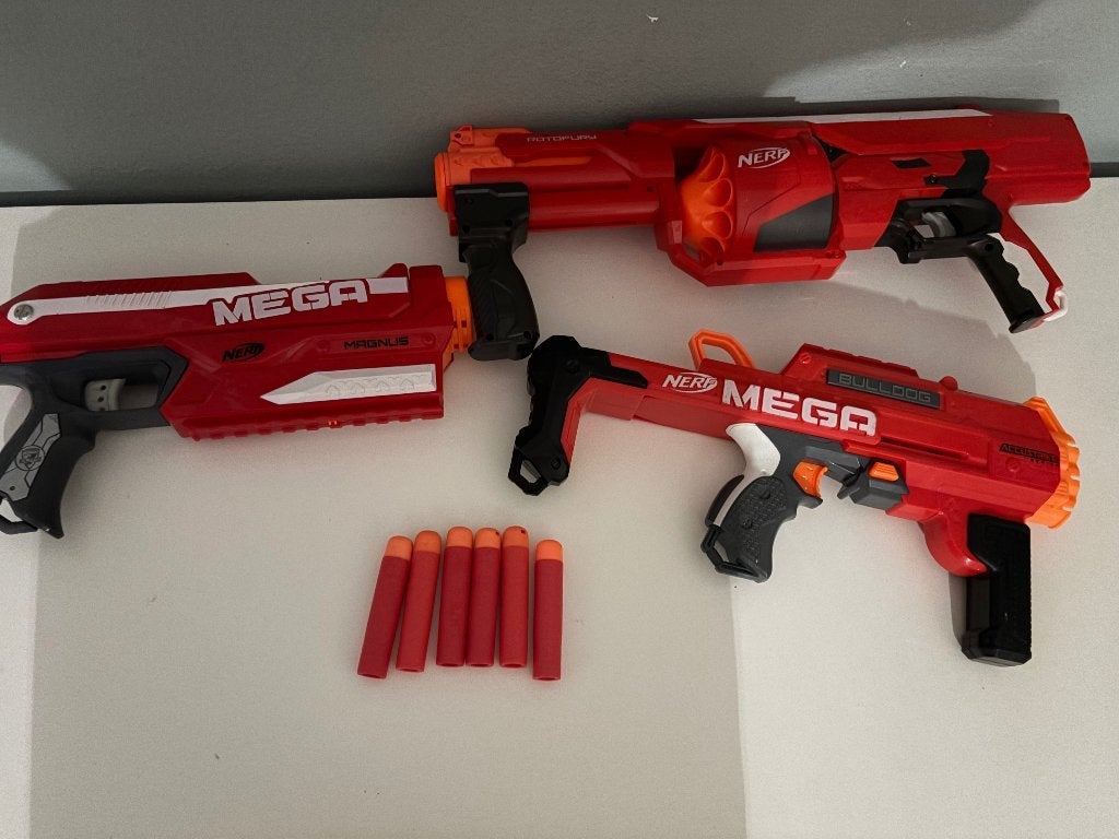 3 nerf mega blasters, Kinderen en Baby's, Ophalen, Gebruikt