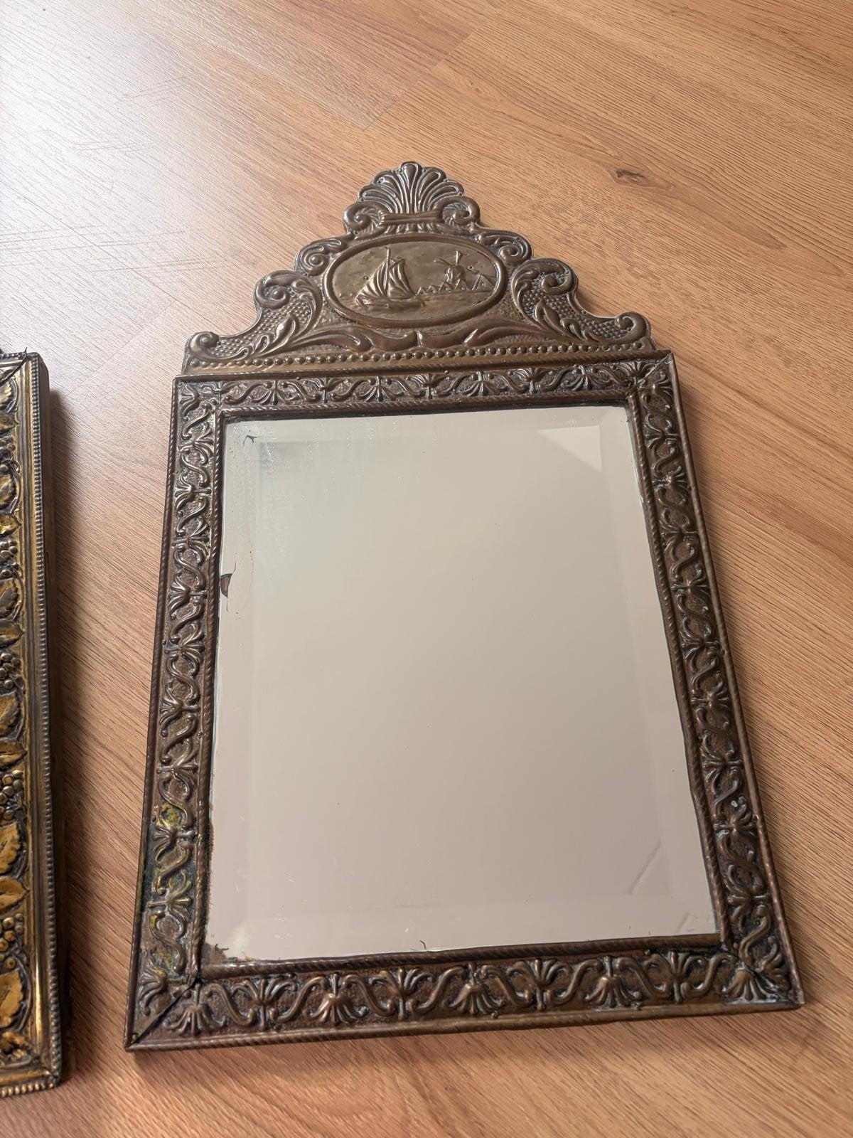 spiegel vintage, Antiek en Kunst, Ophalen, Rechthoekig, Minder dan 50 cm