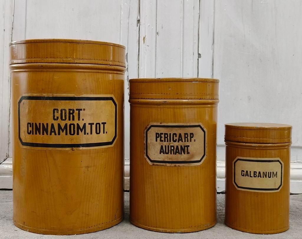 3 oude apothekers blikken, Antiek en Kunst, Ophalen of Verzenden