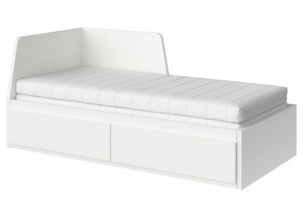 Flekke ikea bed, Huis en Inrichting, Slaapkamer | Bedden, Ophalen, Eenpersoons, Wit, Zo goed als nieuw