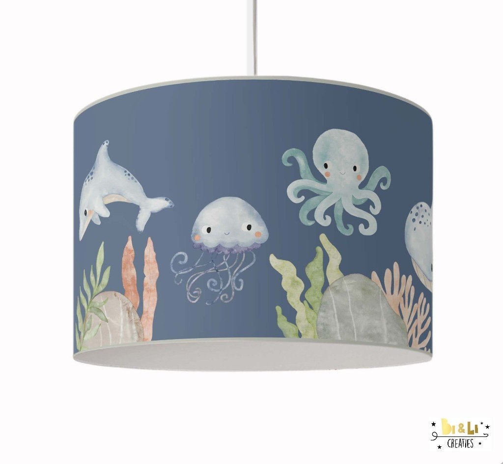 Hanglamp Dieren in de Oceaan Inktvis Blauw Little Dreamzzz, Bi & Li Creaties, Nieuw, Ophalen of Verzenden, Bilicreaties@gmail.com