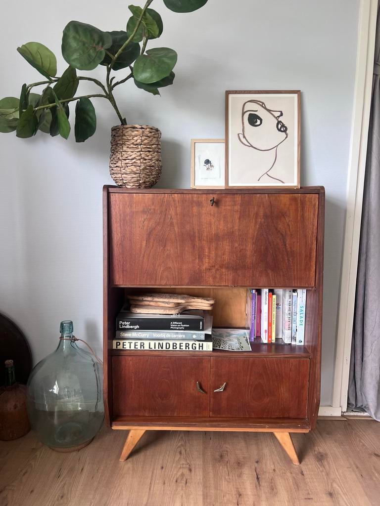 Vintage secretaire / dressoir met klep, Ophalen