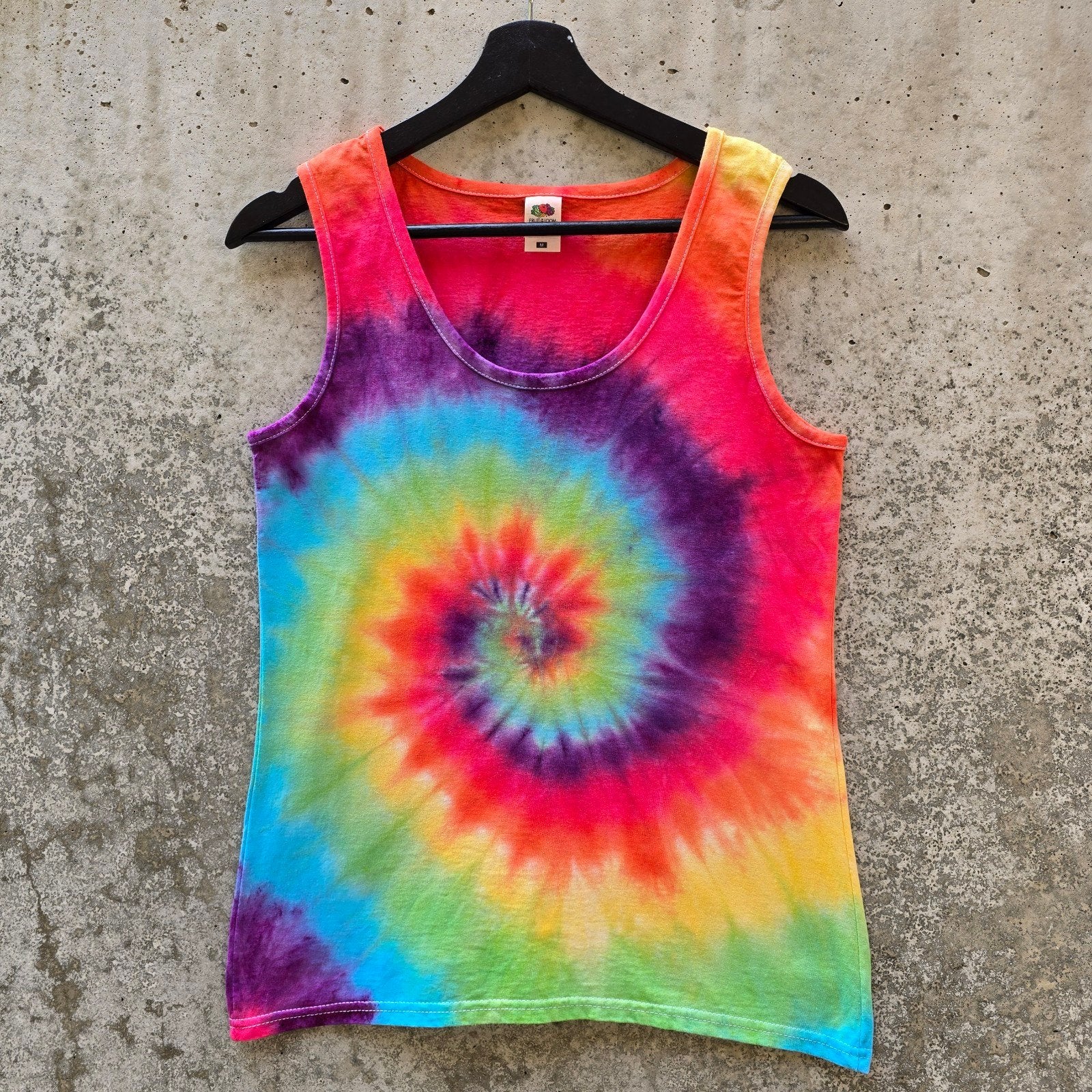 Hand geverfd regenboog spiral tie dye dames tanktop maat M, Maat 38/40 (M), Overige kleuren, Nieuw, Ophalen of Verzenden