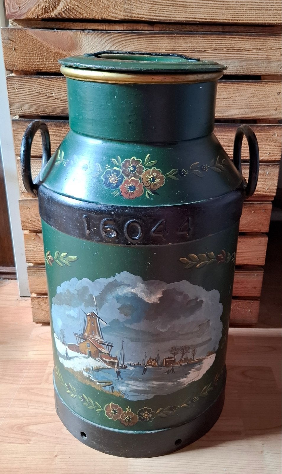 Antieke Melkbus met Handgeschilderde Scènes, Ophalen