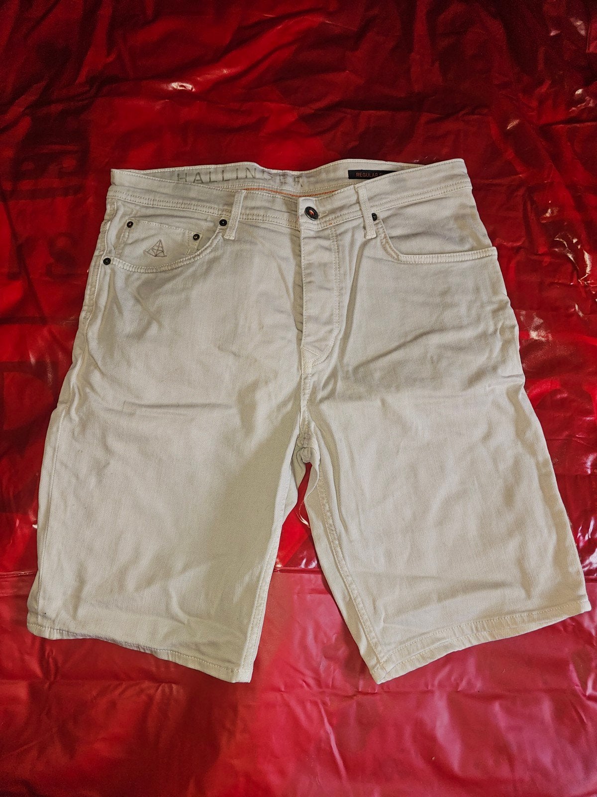 Halling Denim Short - Beige Heren Short Maat L, Verzenden