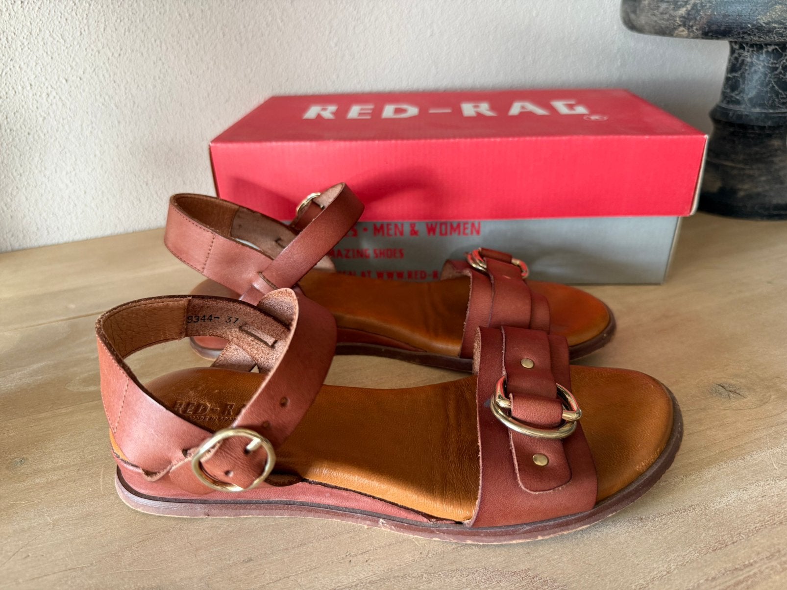 Leren sandalen van Red Rag in maat 37, Bruin, Verzenden, Sandalen of Muiltjes, Zo goed als nieuw