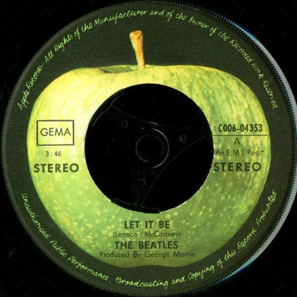 DUITSE SINGLE THE BEATLES LET IT BE 1C 006-04 353 MCCARTNEY, Cd's en Dvd's, 7 inch, Ophalen of Verzenden, Zo goed als nieuw, Pop