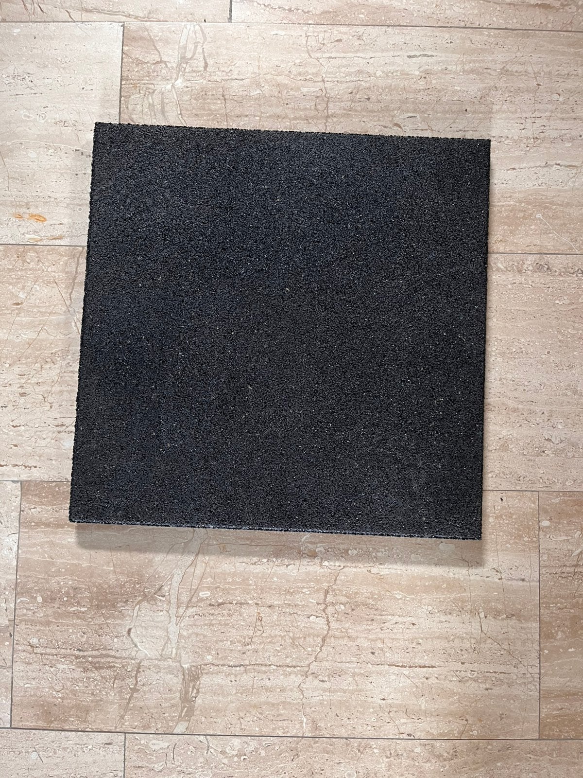 Rubberen tegel zwart 50 x 50 x 2,5 cm 36 stuks, Ophalen, Overige typen, Rubber, 5 tot 10 m²