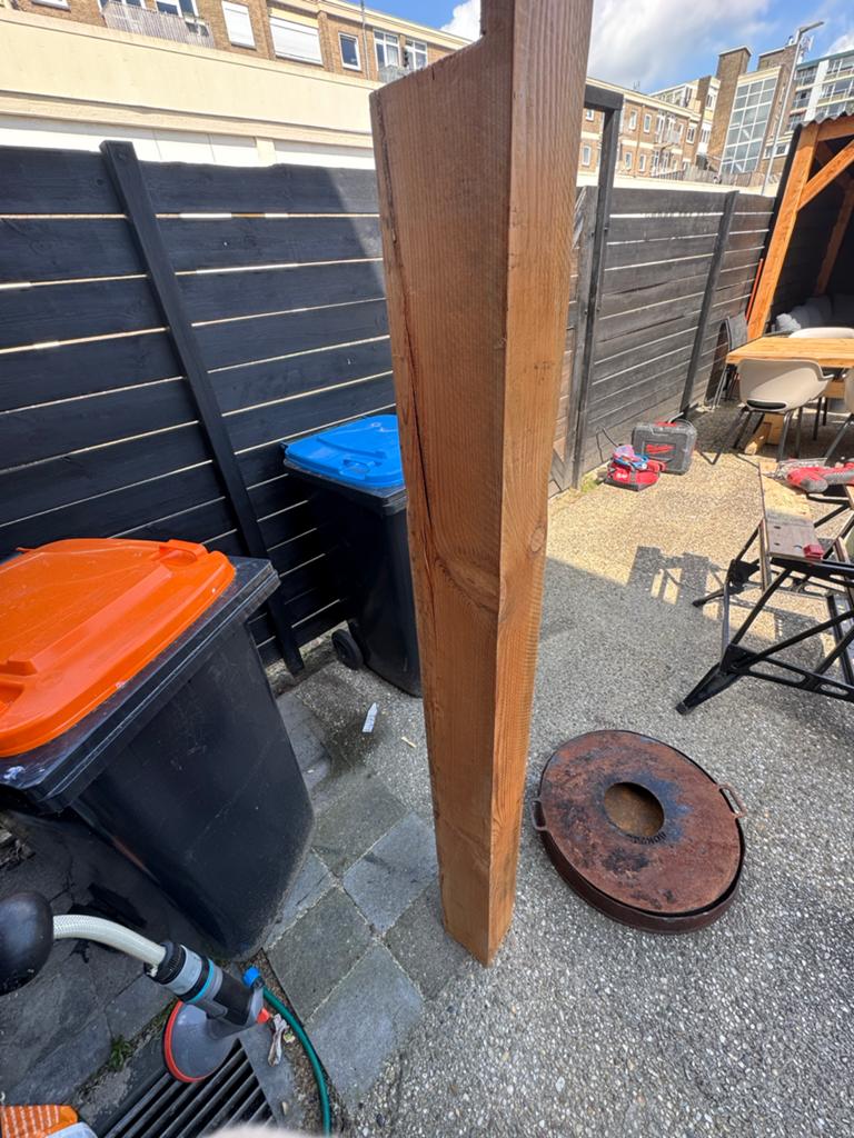 Douglas balk 165cm, Doe-het-zelf en Verbouw, Hout en Planken, Ophalen, Gebruikt, 50 mm of meer, Balk