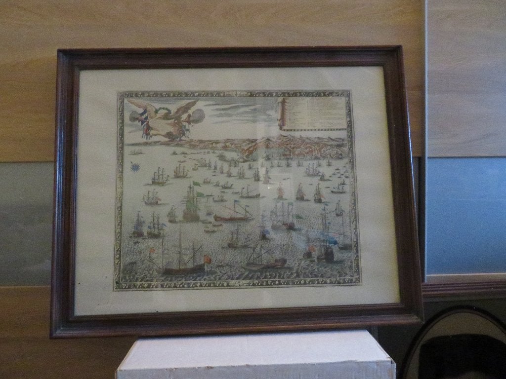 Kopie van  handgekleurde gravure van Genua, 18e eeuw, Ophalen, Ingelijst, 90 cm, 50 cm