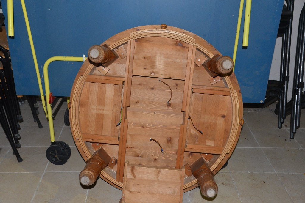 Salontafel rond grenen, Ophalen, Gebruikt, 50 tot 100 cm, Rond
