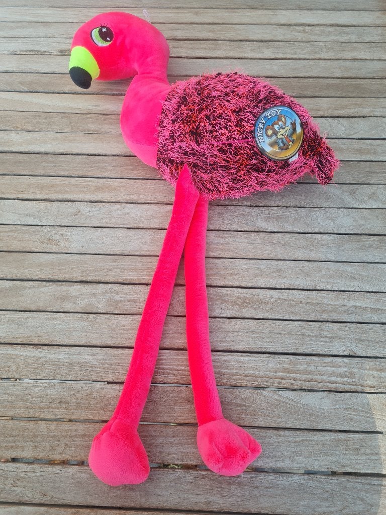 Knuffel felroze Flamingo Nicky Toy, Overige merken, Overige typen, Nieuw, Ophalen of Verzenden