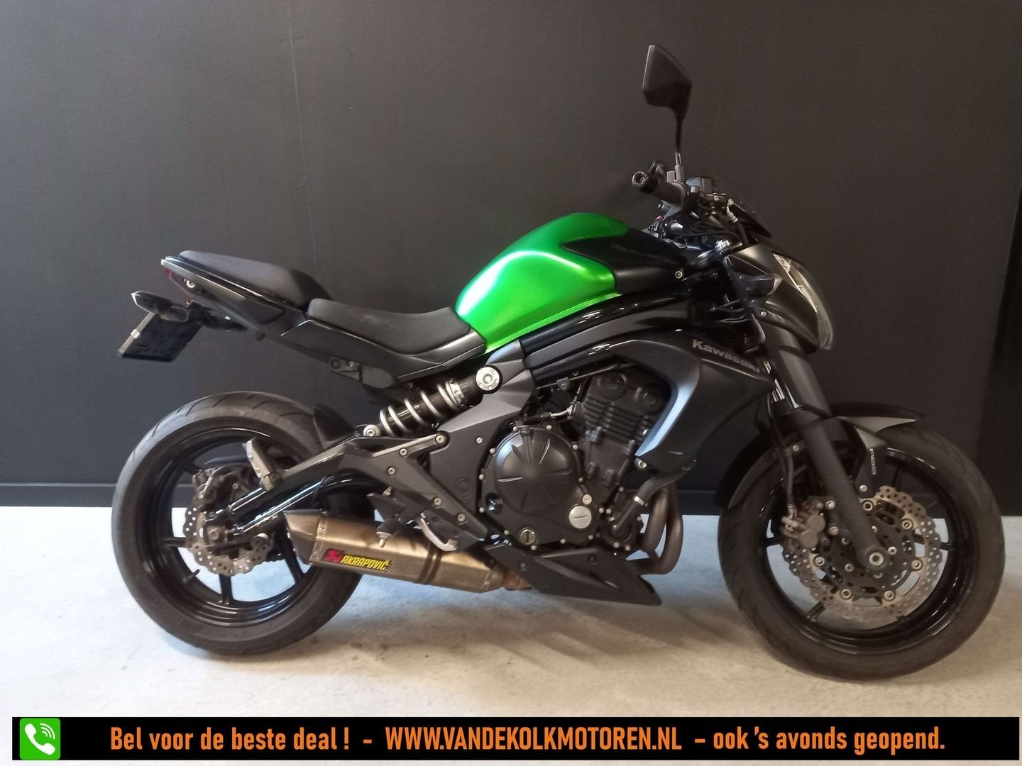 KAWASAKI ER 6 N ABS (bj 2014) Akrapovic - NL motor., Motoren, Motoren | Kawasaki, 649 cc, Bedrijf, Onbekend, KAWASAKI
