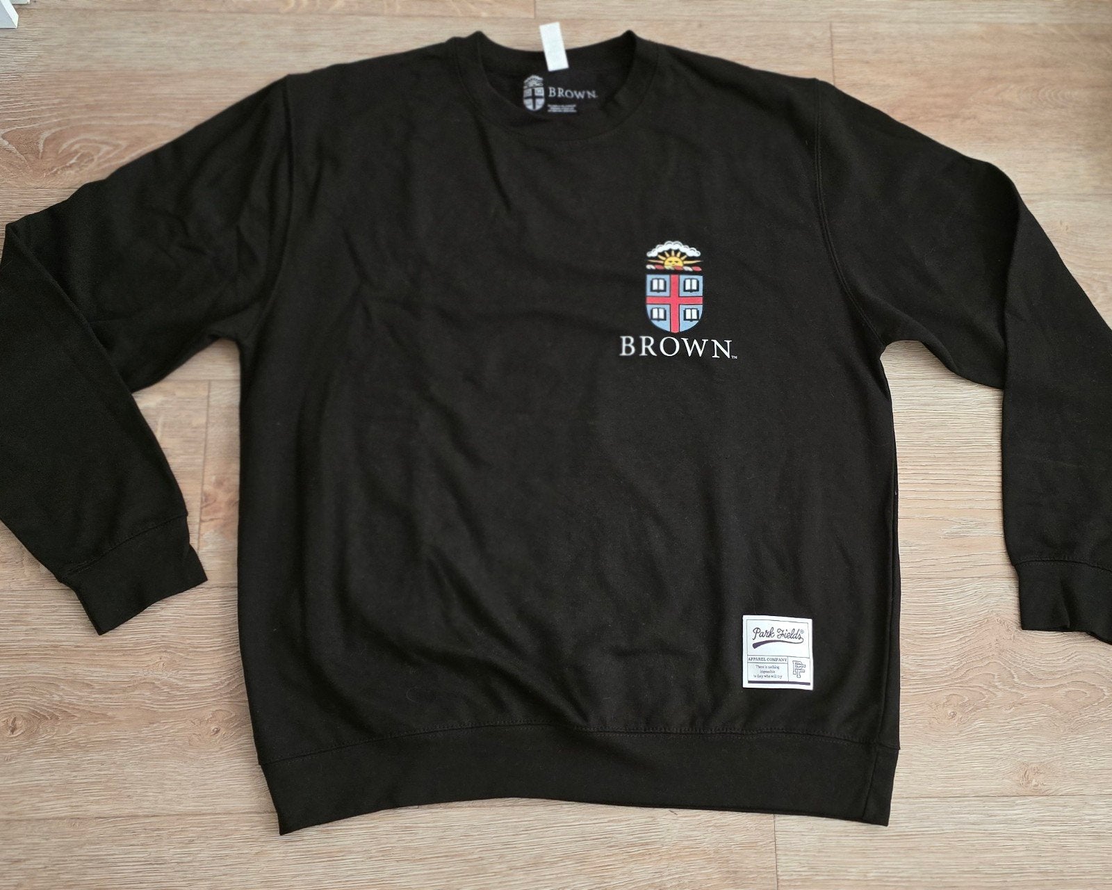 Park Fields Brown University Sweater - Zwart - Maat XL, Just Hoods, Zwart, Ophalen of Verzenden, Maat 56/58 (XL)