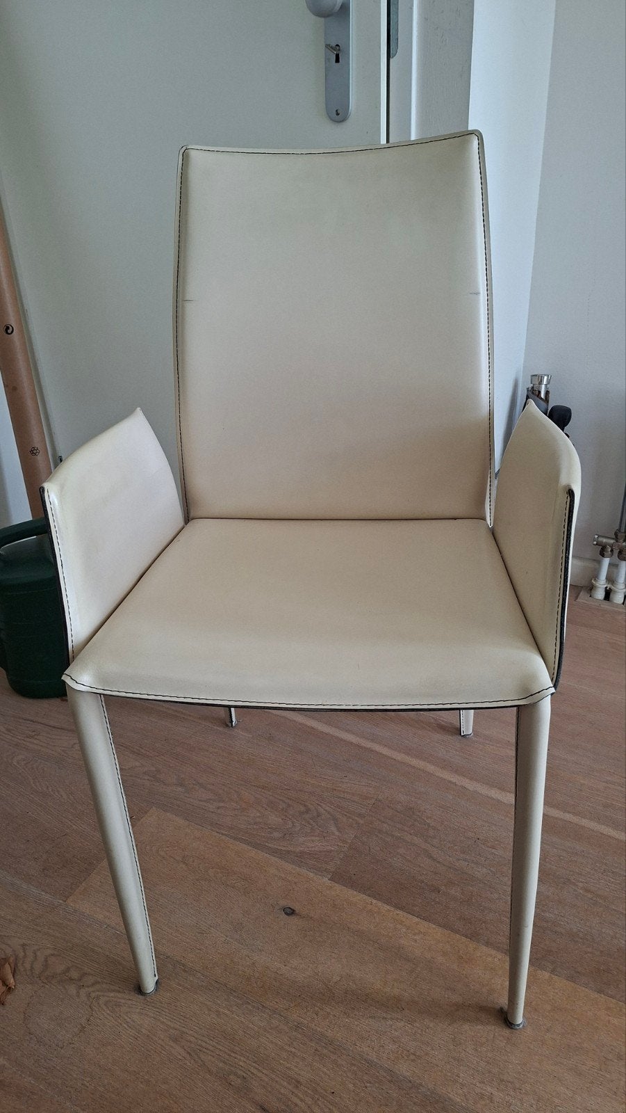 6 leren stoelen en 1 kruk - Ophalen 6, 12 of 19 september, Ophalen, Gebruikt, Overige kleuren, Leer