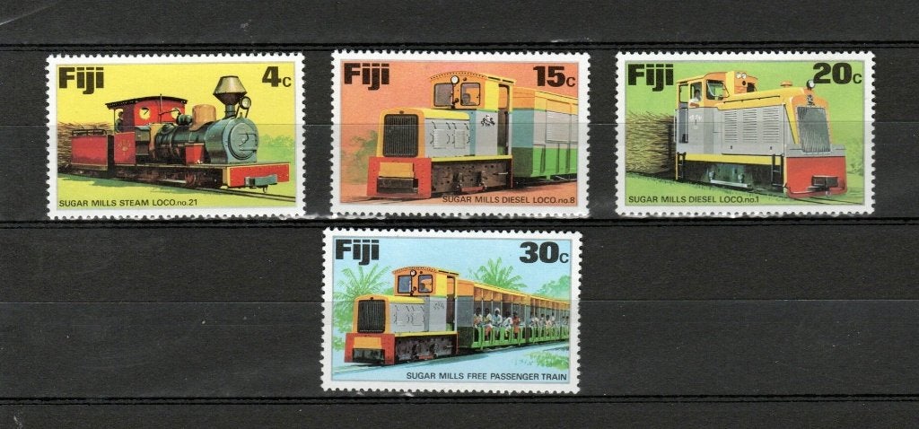 Treinpostzegel Fiji 1976 348/351, Ophalen of Verzenden, Postfris, Treinen