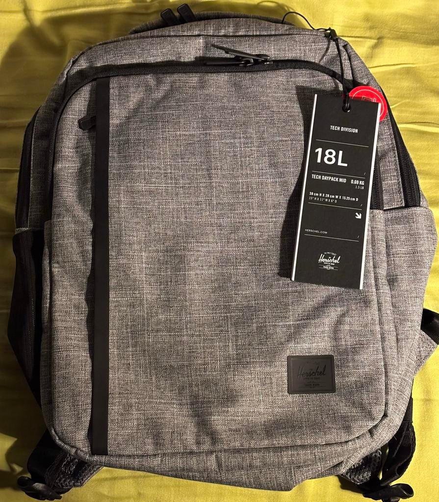Herschel Tech Daypack Mid rugzak tas grijs 18L origineel, Ophalen, Nieuw, Overige merken