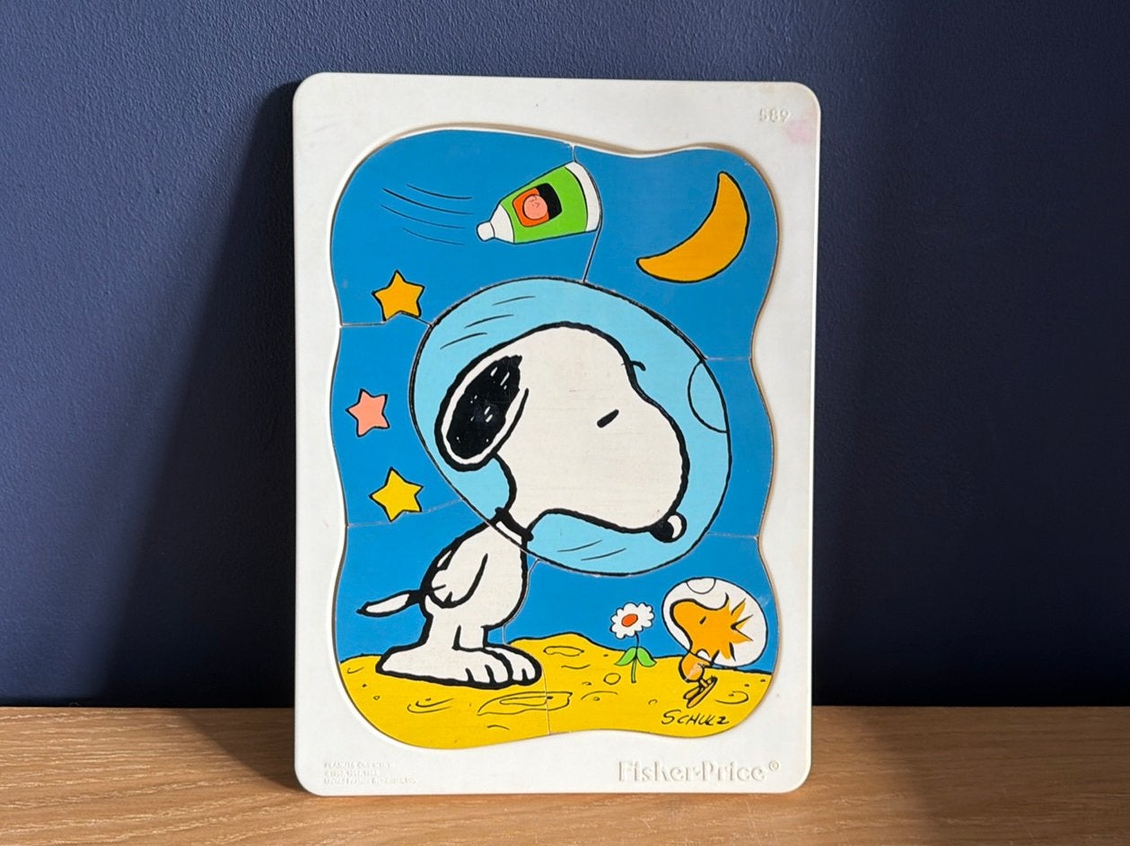 Fisher Price Snoopy puzzel 6 stukken hout / plastic, Ophalen of Verzenden, Speelset